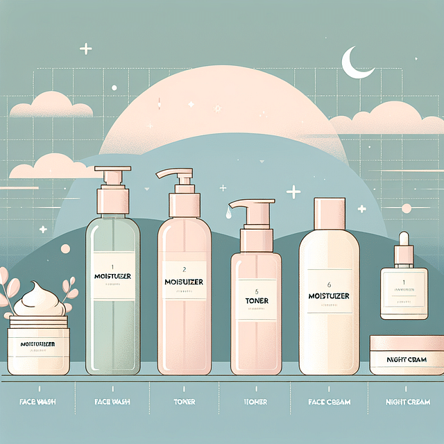 gentle skincare products on a serene background