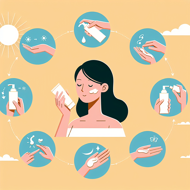 applying sunscreen to the face under a bright sun