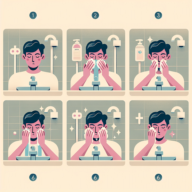 person washing face