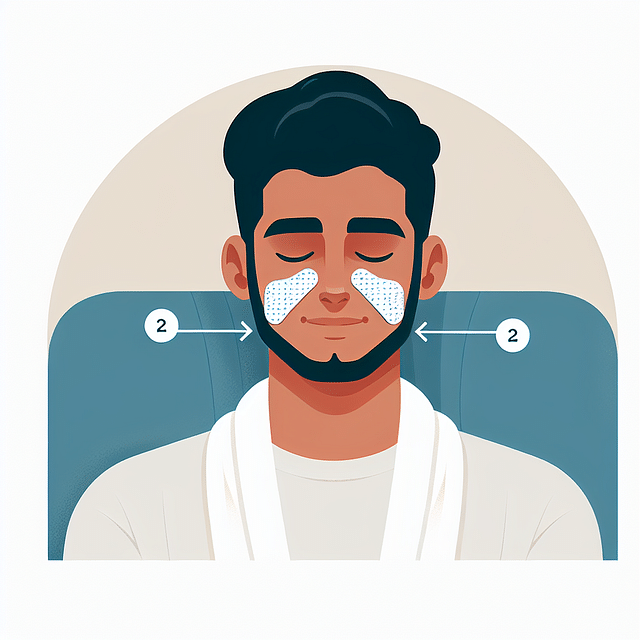 person relaxing with a pimple patch on