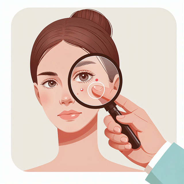 finger pointing at a whitehead pimple on the face