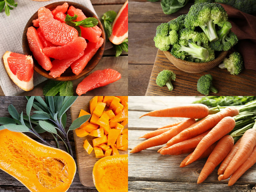 Variety of Vitamin A rich foods