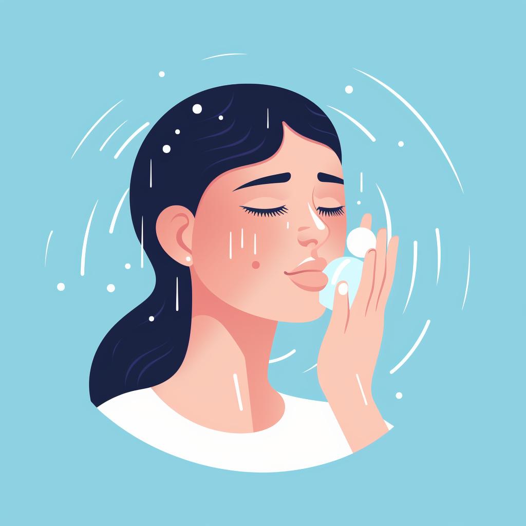 A person washing their face with a gentle cleanser.